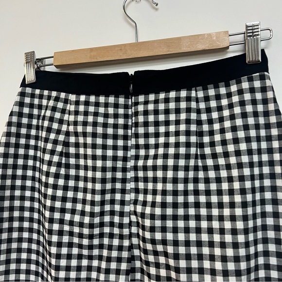 NWT BCBGeneration Gingham Checkered Pencil MIDI Skirt Ruffle Black White Size 2 - Picture 9 of 10